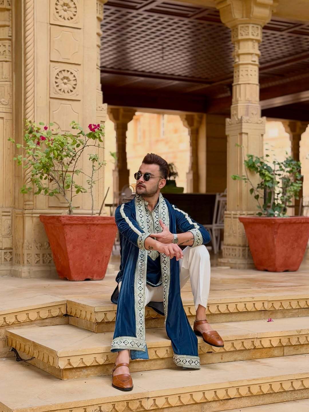 Neavy Blue Kurta Pant With matching Dupatta Set