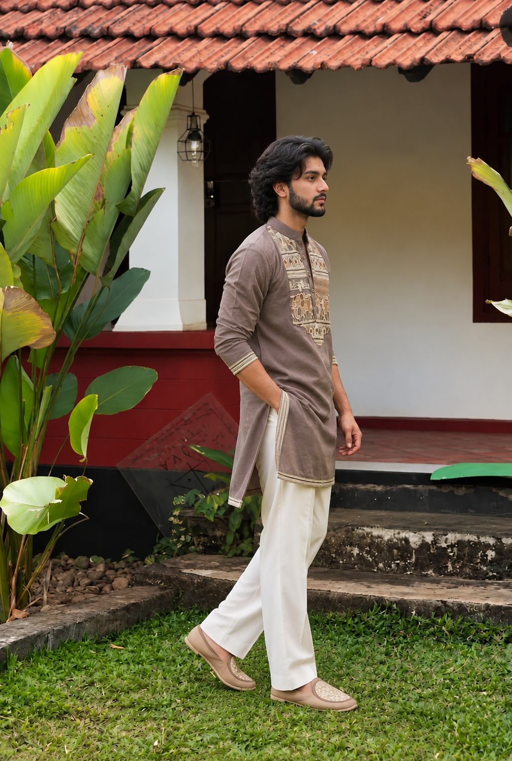 GREY ELEPHANT IRONSIDE KURTA SET WITH EMBROIDERY