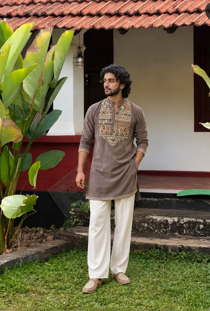 GREY ELEPHANT IRONSIDE KURTA SET WITH EMBROIDERY