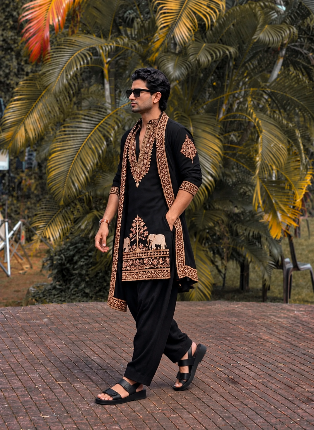 German Thread Adition Kurta pyjama With Dupatta
