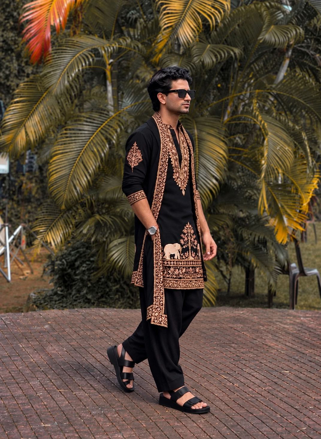 German Thread Adition Kurta pyjama With Dupatta