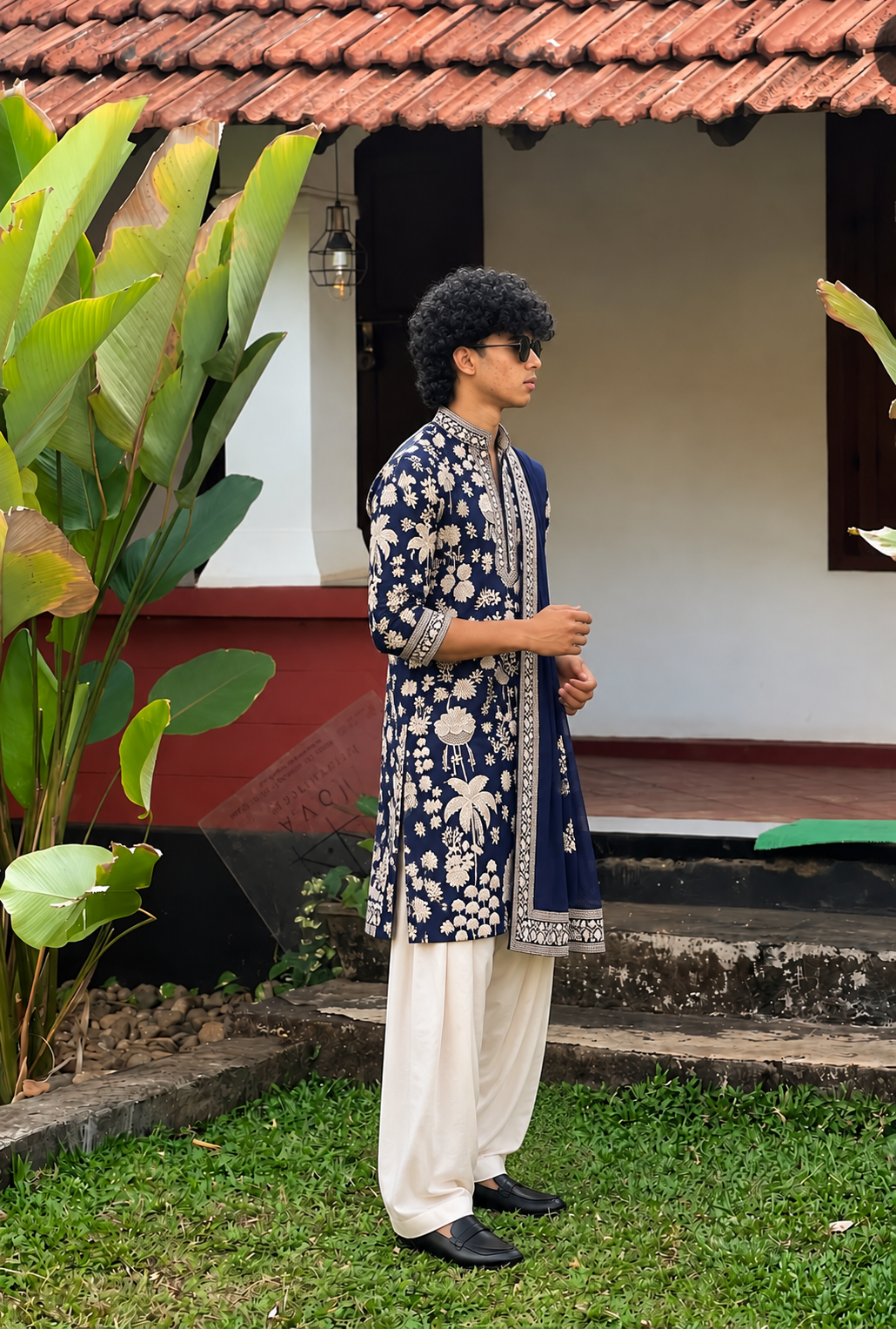 NEAVY BLUE KURTA SET WITH DUPATTA HEAVY EMBROIDERY