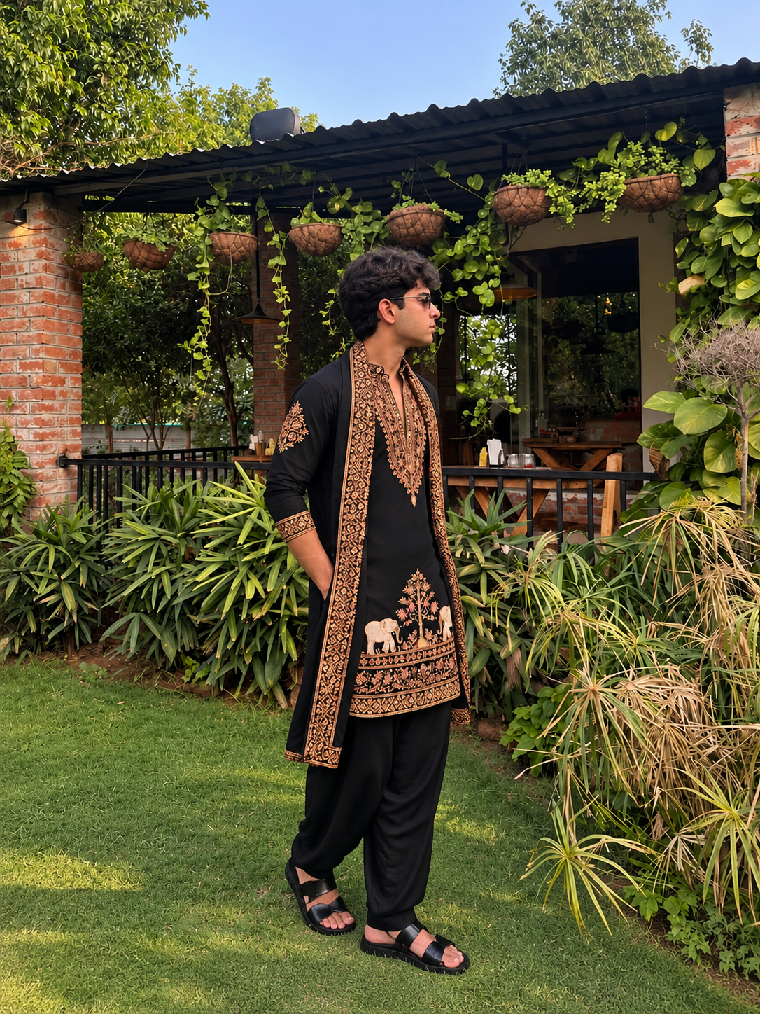 German Thread Adition Kurta pyjama With Dupatta