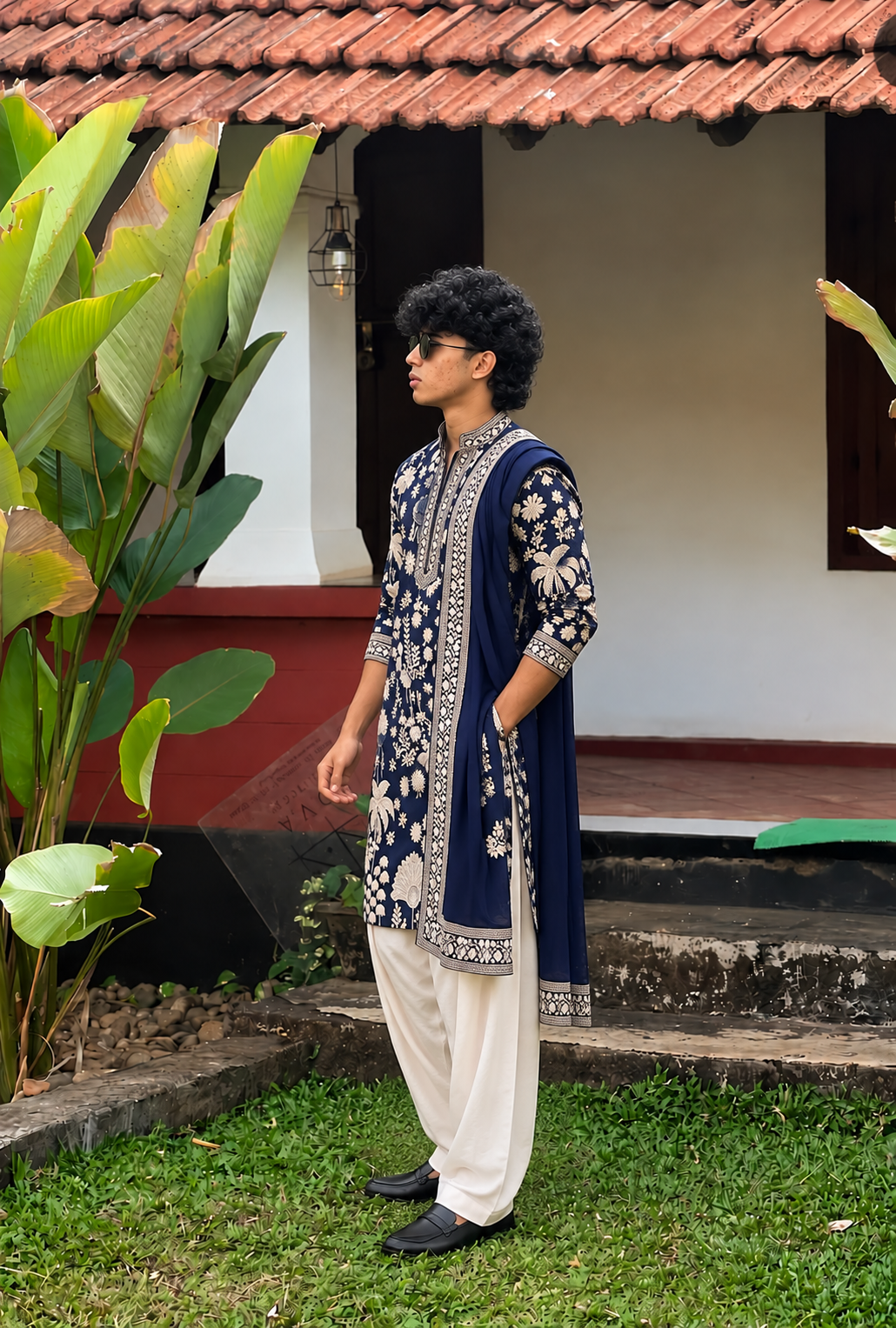 NEAVY BLUE KURTA SET WITH DUPATTA HEAVY EMBROIDERY