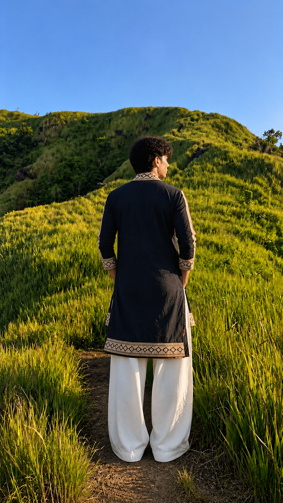 Neavy Blue Kurta Pant With matching Dupatta Set