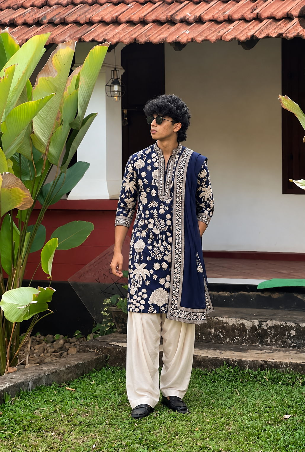 NEAVY BLUE KURTA SET WITH DUPATTA HEAVY EMBROIDERY