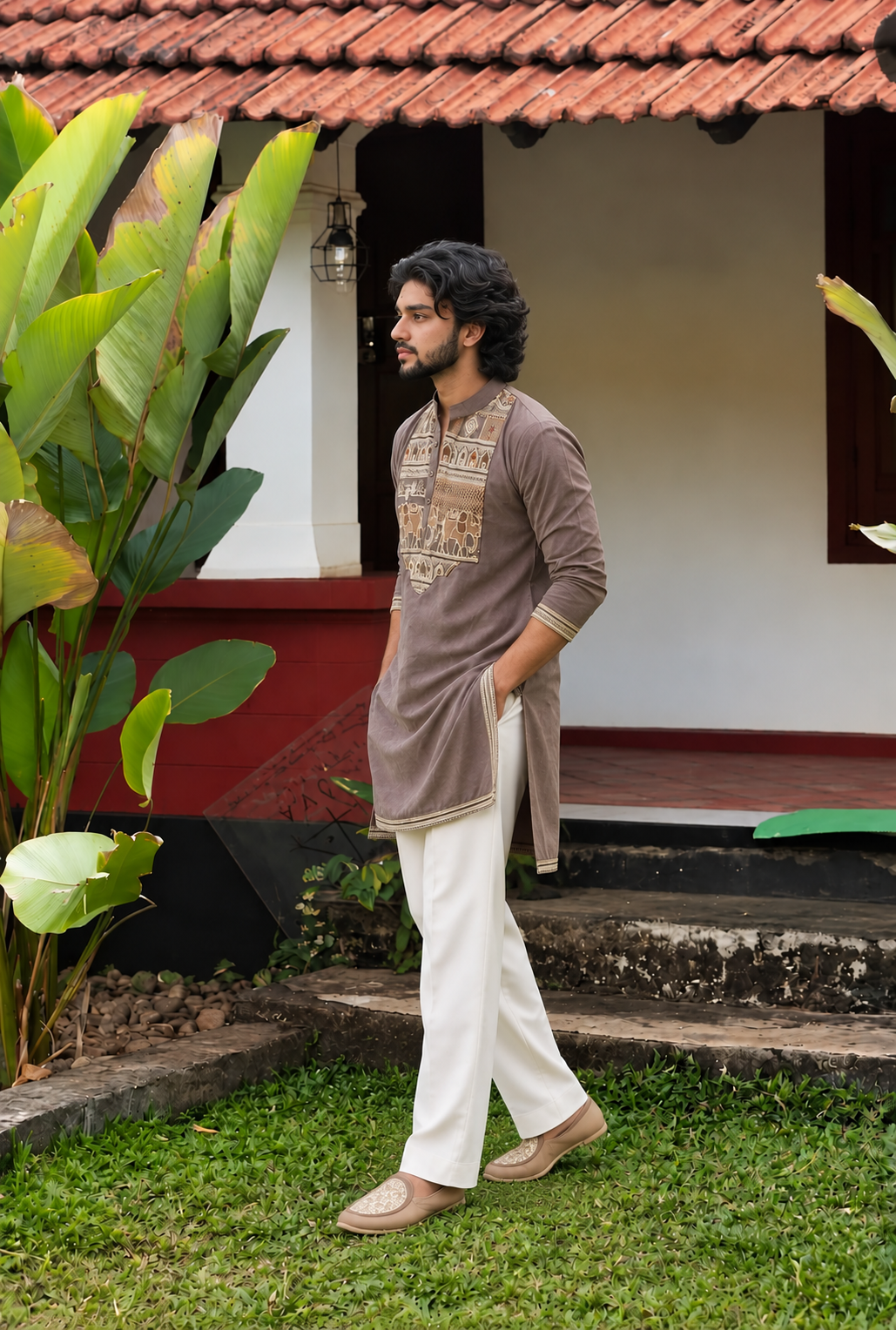 GREY ELEPHANT IRONSIDE KURTA SET WITH EMBROIDERY