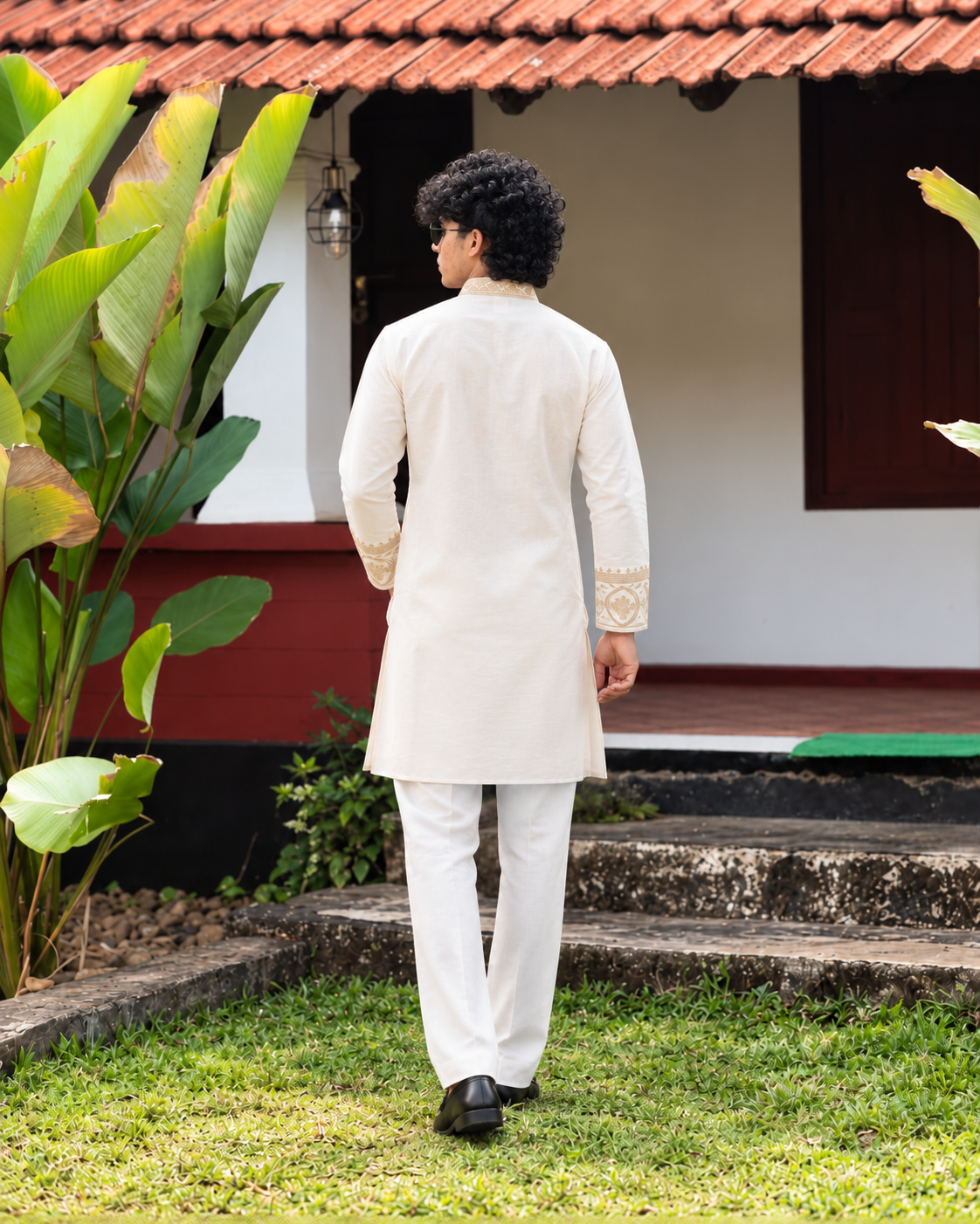 Designer Lux Embroidered Kurta With Pant Set